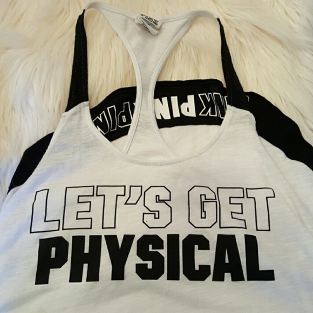PINK VS LETS‎ GET PHYSICAL TANK Petite Small